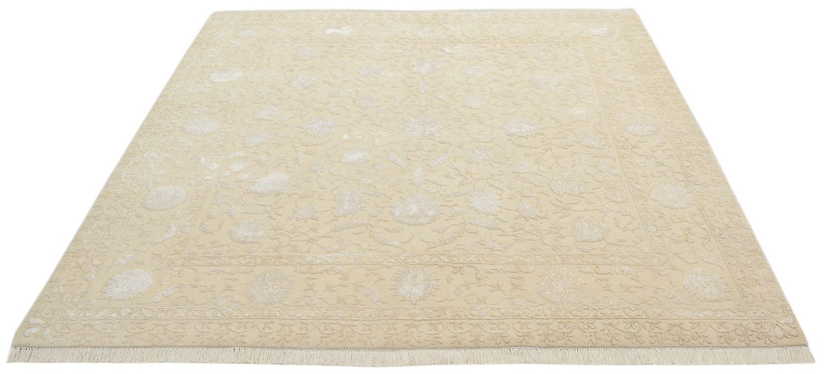 Orientalsk tæppe firkantet  - 206 x 205 cm - lys beige