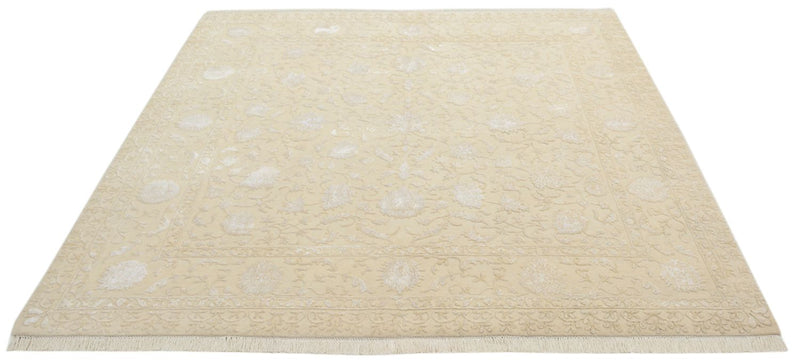 Orientalsk tæppe firkantet  - 206 x 205 cm - lys beige