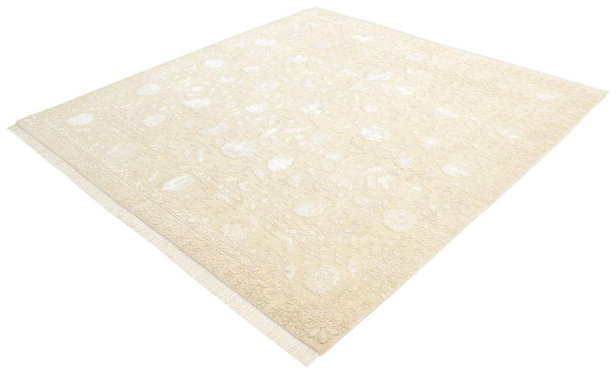Orientalsk tæppe firkantet  - 206 x 205 cm - lys beige