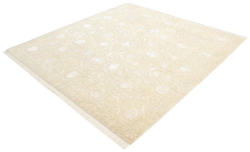 Orientalsk tæppe firkantet  - 206 x 205 cm - lys beige