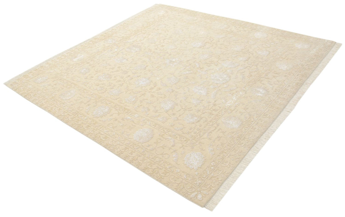 Orientalsk tæppe firkantet  - 206 x 205 cm - lys beige