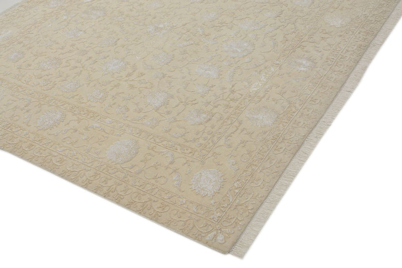 Orientalsk tæppe firkantet  - 206 x 205 cm - lys beige