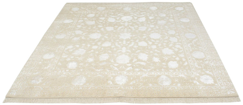 Orientalsk tæppe firkantet  - 206 x 205 cm - lys beige