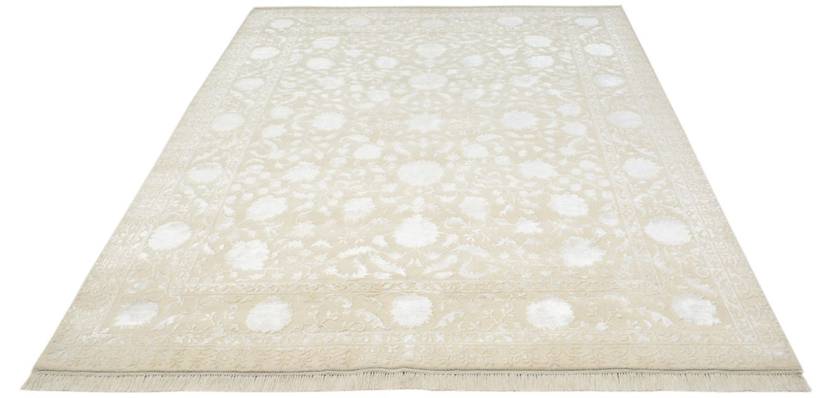 Orientalsk tæppe - 253 x 207 cm - lys beige