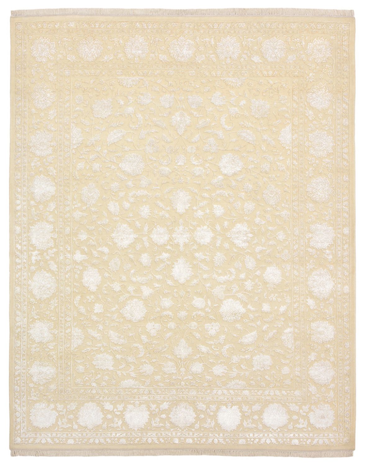 Orientalsk tæppe - 254 x 204 cm - lys beige