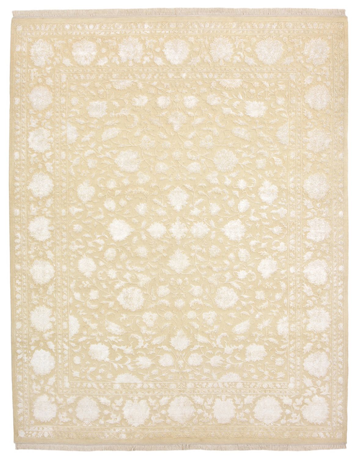 Orientalsk tæppe - 257 x 203 cm - lys beige