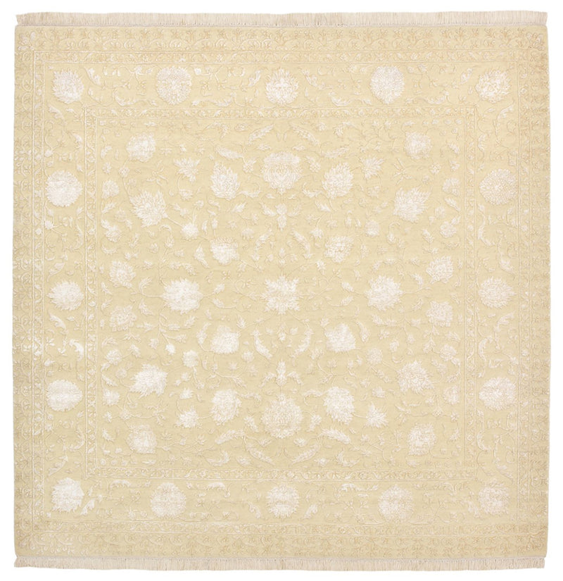 Orientalsk tæppe firkantet  - 204 x 202 cm - lys beige