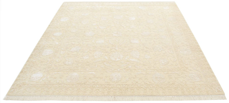 Orientalsk tæppe firkantet  - 204 x 202 cm - lys beige