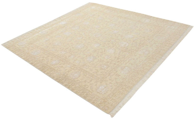 Orientalsk tæppe firkantet  - 204 x 202 cm - lys beige