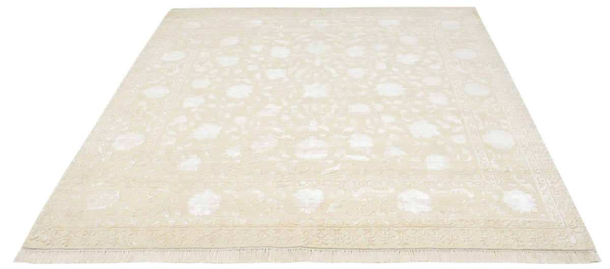 Orientalsk tæppe firkantet  - 204 x 202 cm - lys beige