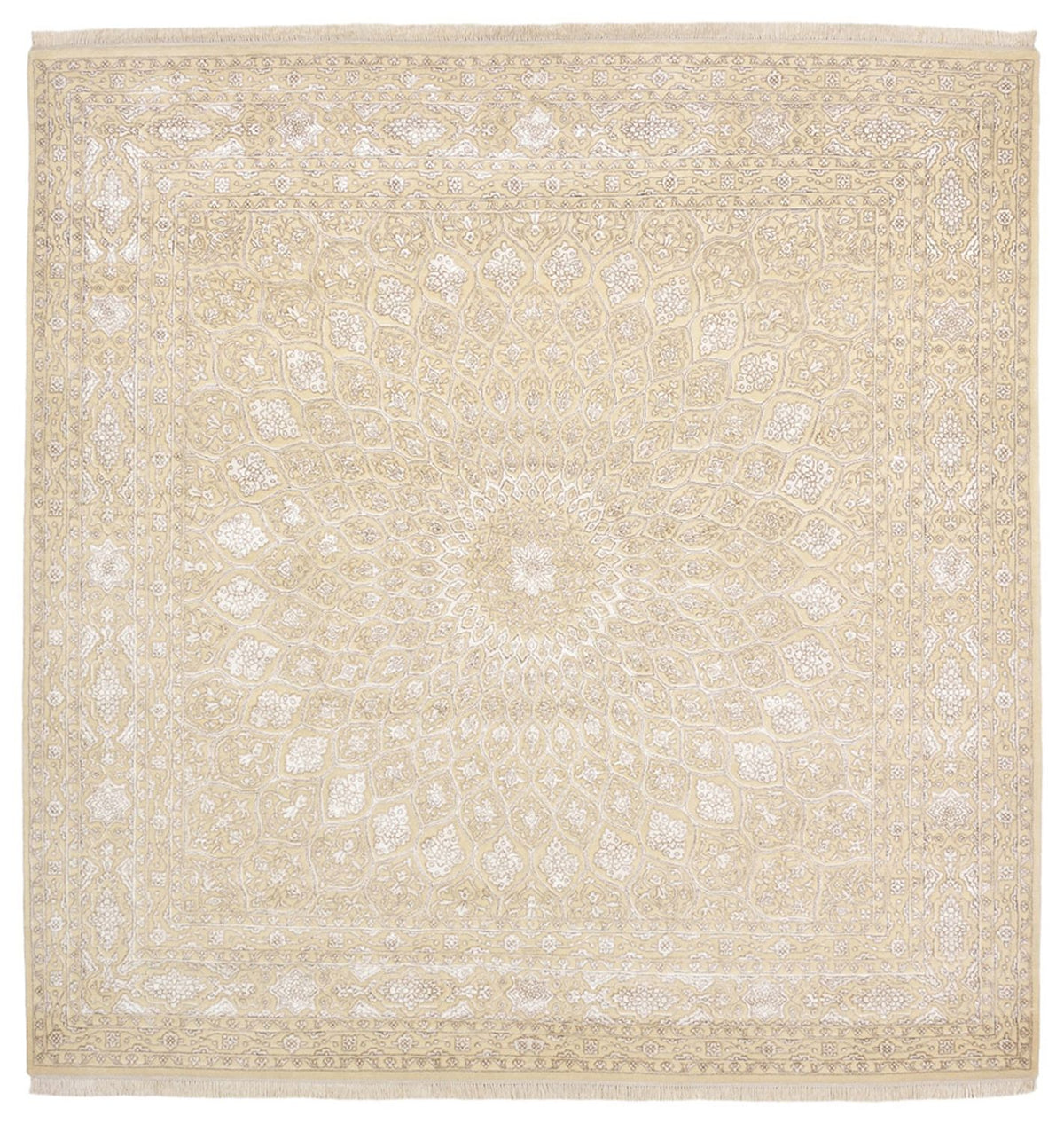 Orientalsk tæppe firkantet - 246 x 245 cm - mørk beige