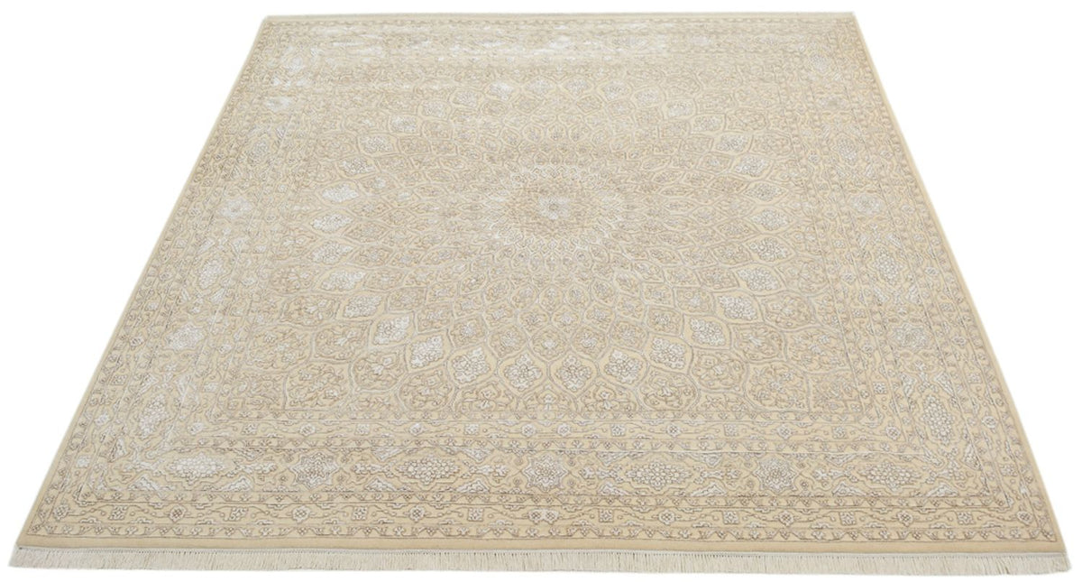 Orientalsk tæppe firkantet - 246 x 245 cm - mørk beige