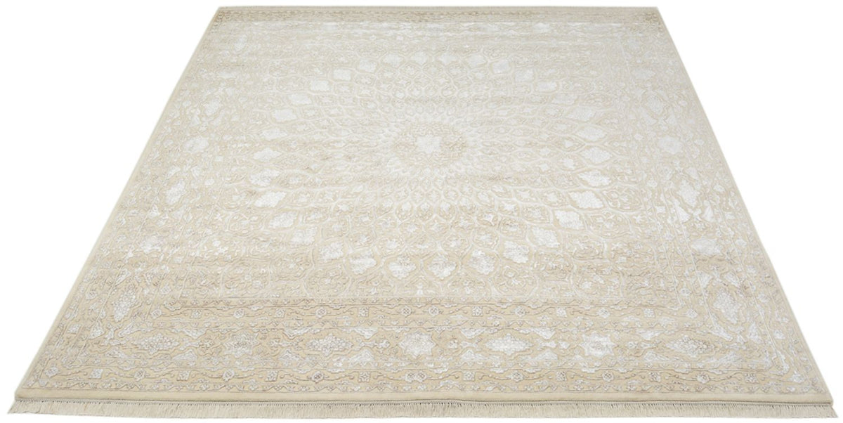 Orientalsk tæppe firkantet - 246 x 245 cm - mørk beige