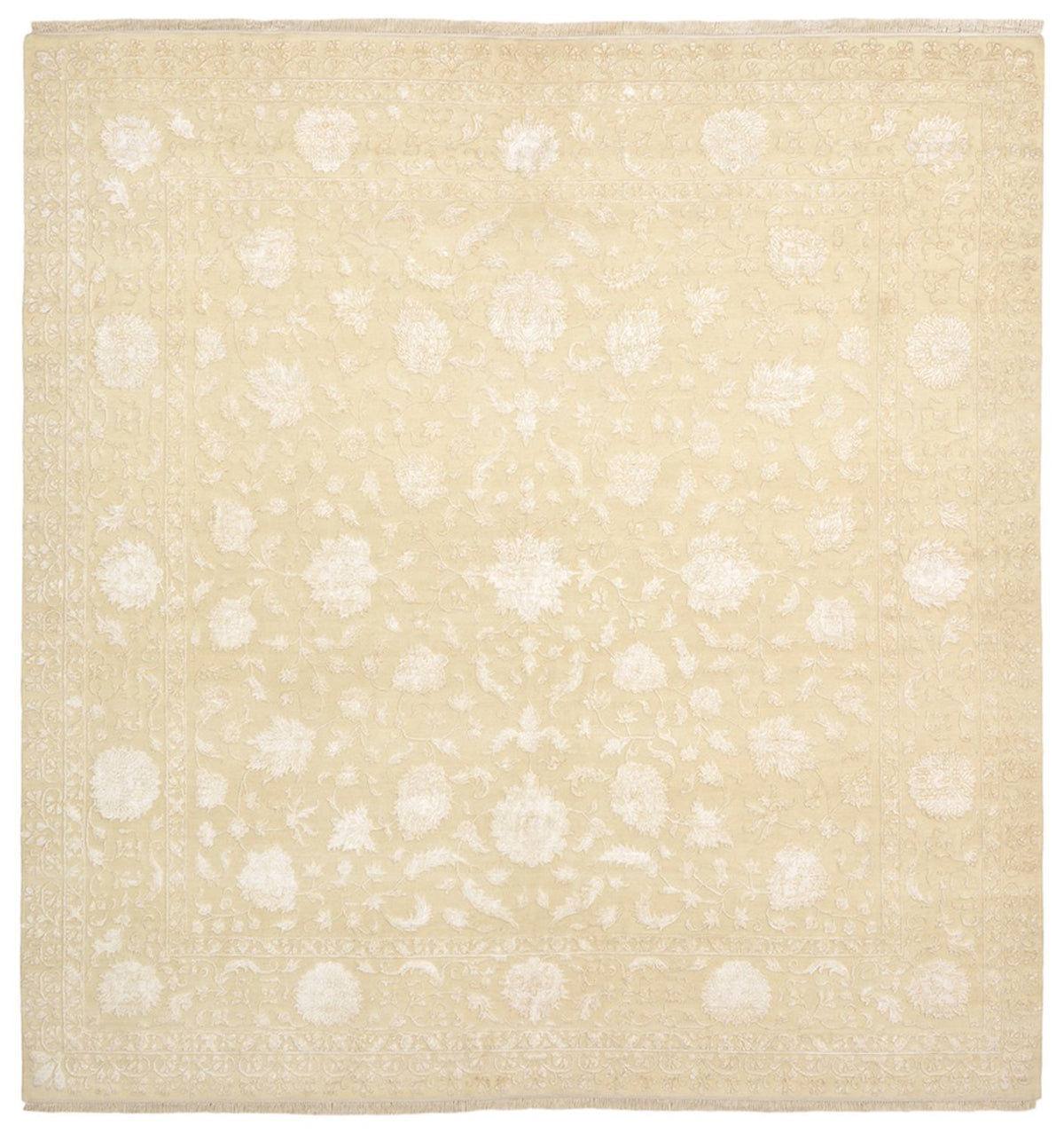 Orientalsk tæppe firkantet  - 309 x 301 cm - lys beige