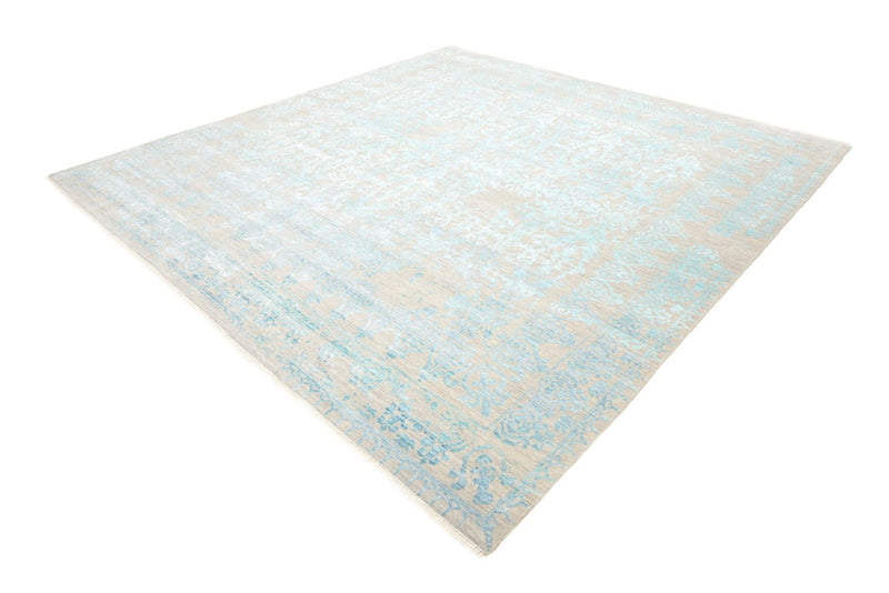 Designer tæppe firkantet  - 309 x 301 cm - lyseblå