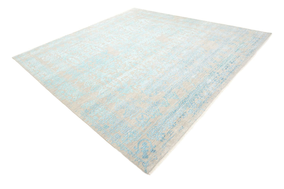 Designer tæppe firkantet  - 309 x 301 cm - lyseblå