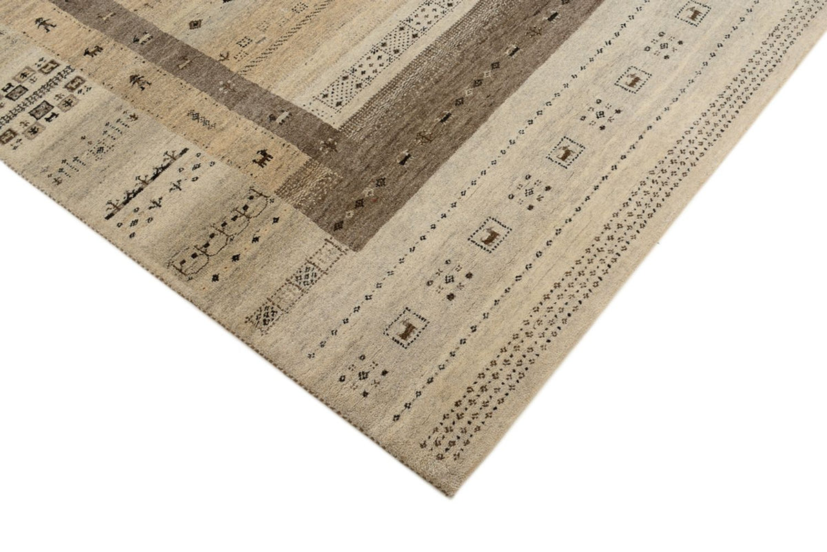 Gabbeh-tæppe - Loribaft Indus - 203 x 146 cm - mørk beige