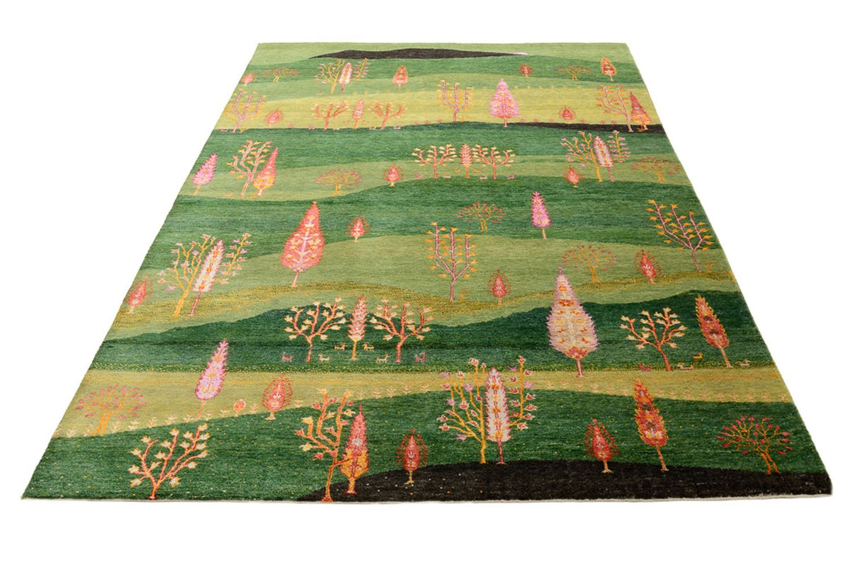 Gabbeh-tæppe - Loribaft Indus - 247 x 172 cm - grøn