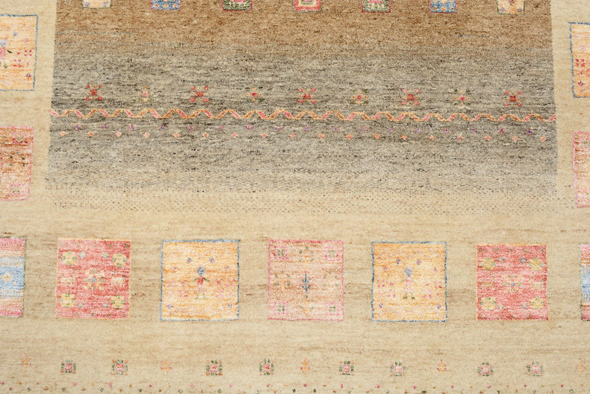 Gabbeh-tæppe - Loribaft Indus - 255 x 173 cm - mørk beige