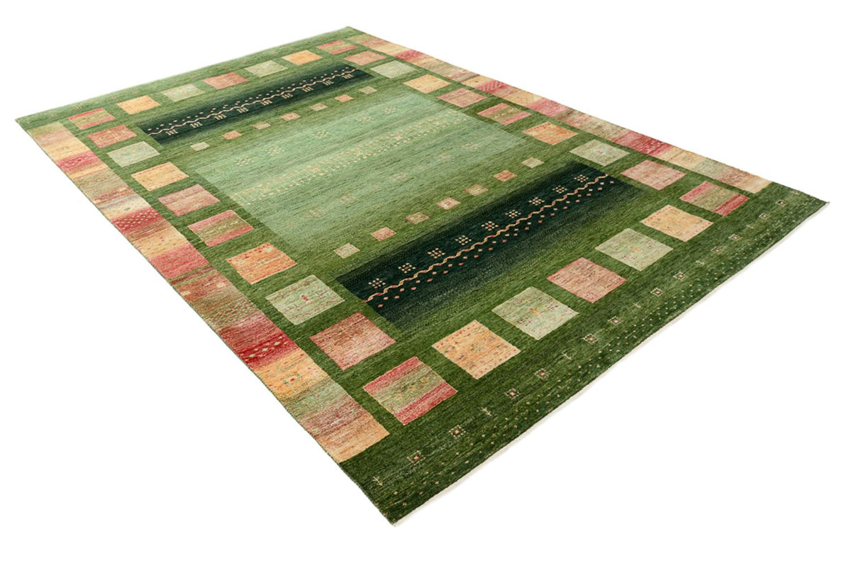 Gabbeh-tæppe - Loribaft Indus - 308 x 205 cm - grøn