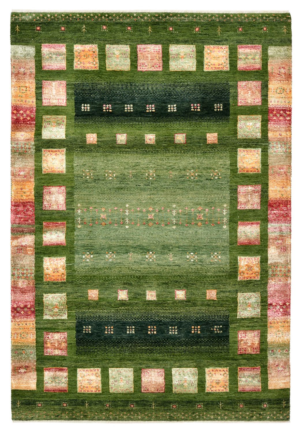 Gabbeh-tæppe - Loribaft Indus - 154 x 106 cm - grøn