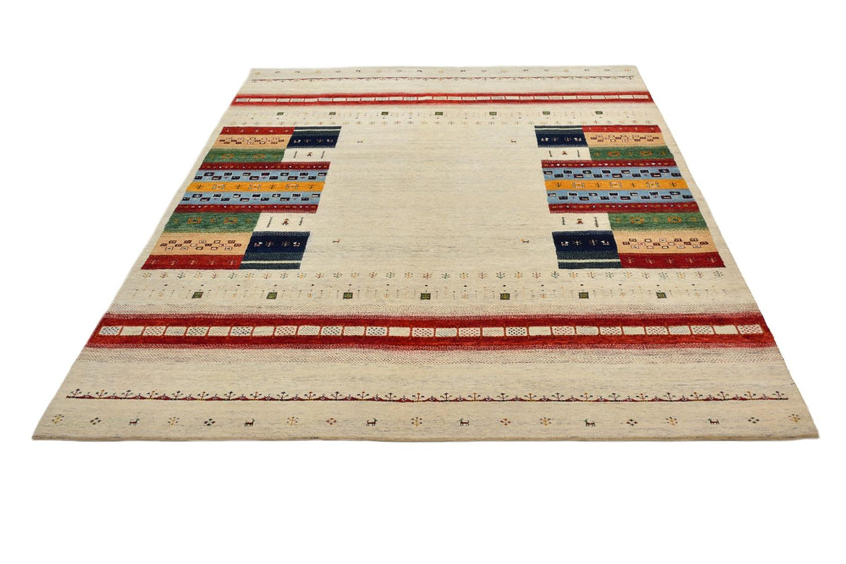 Gabbeh-tæppe - Loribaft Indus - 298 x 249 cm - lys beige