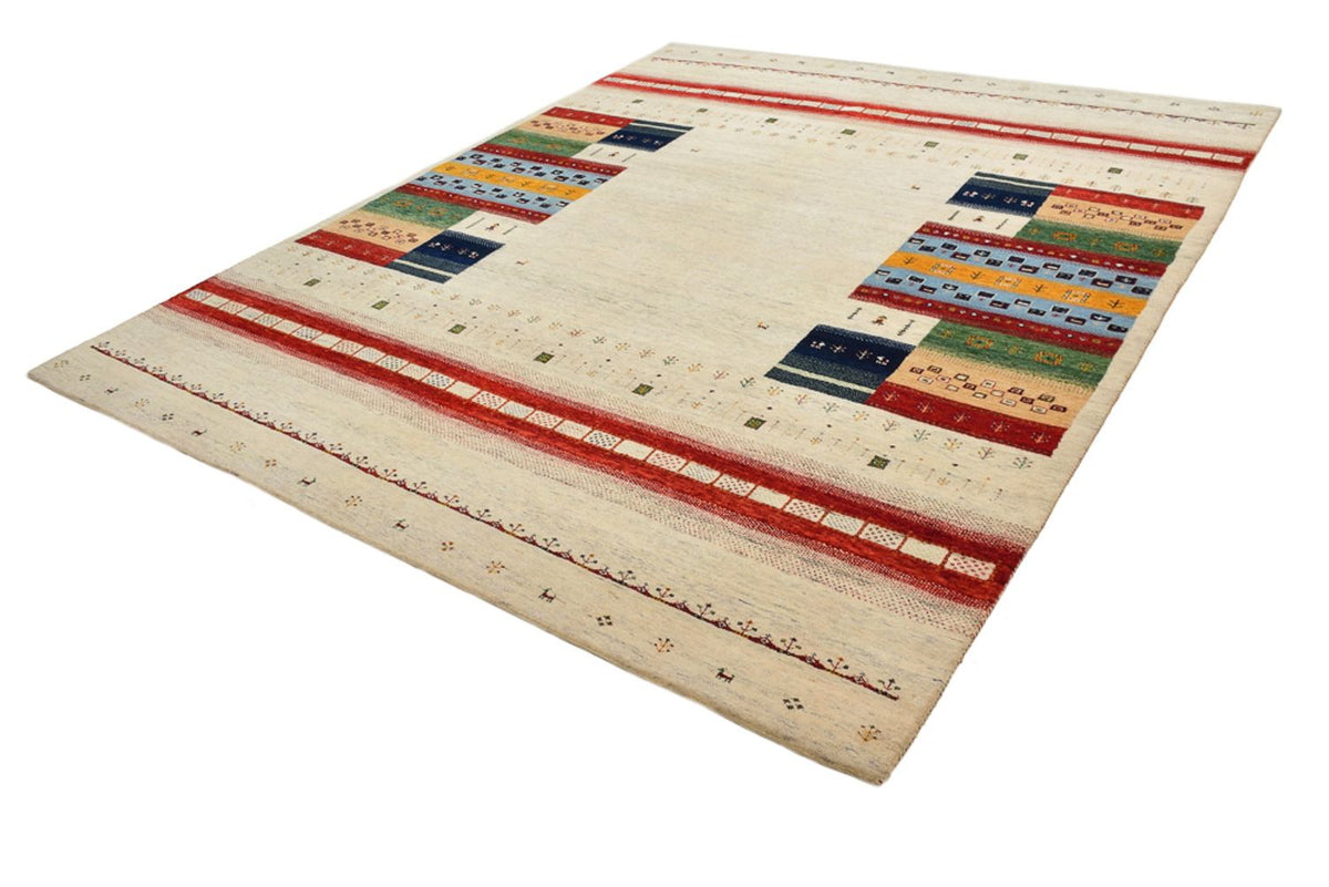 Gabbeh-tæppe - Loribaft Indus - 298 x 249 cm - lys beige