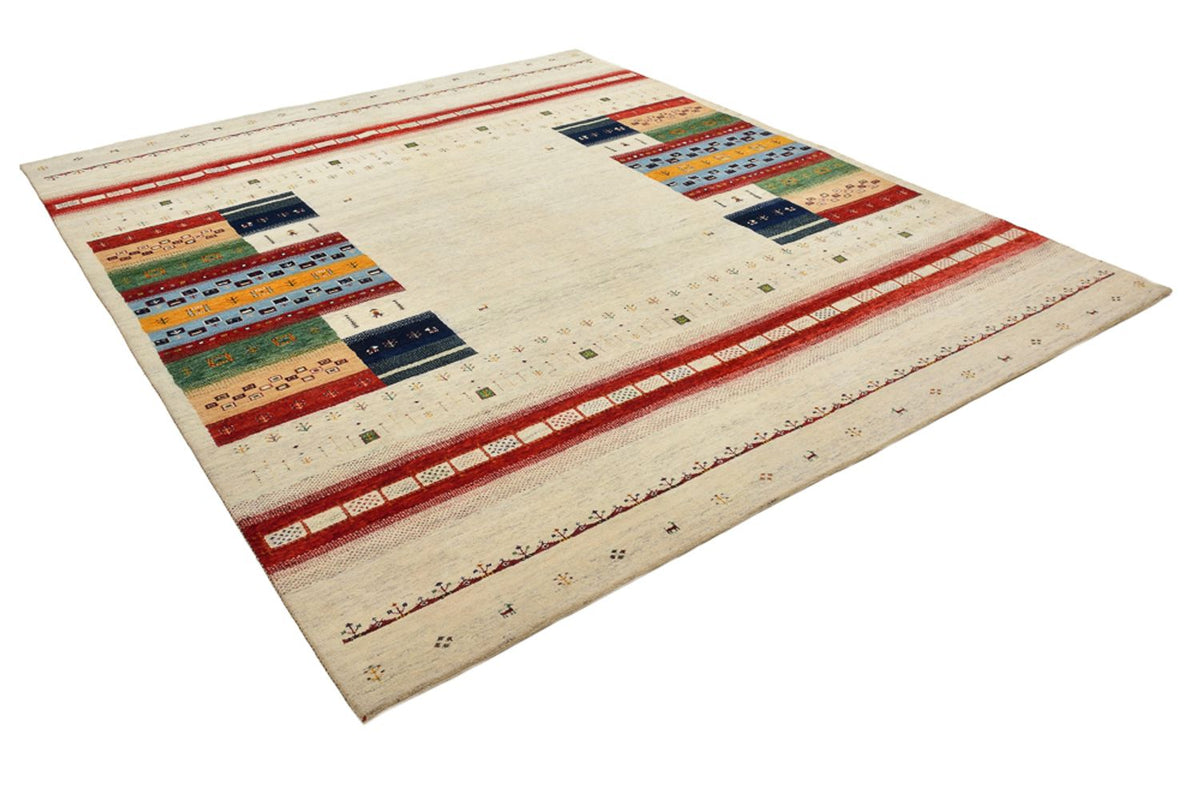 Gabbeh-tæppe - Loribaft Indus - 298 x 249 cm - lys beige