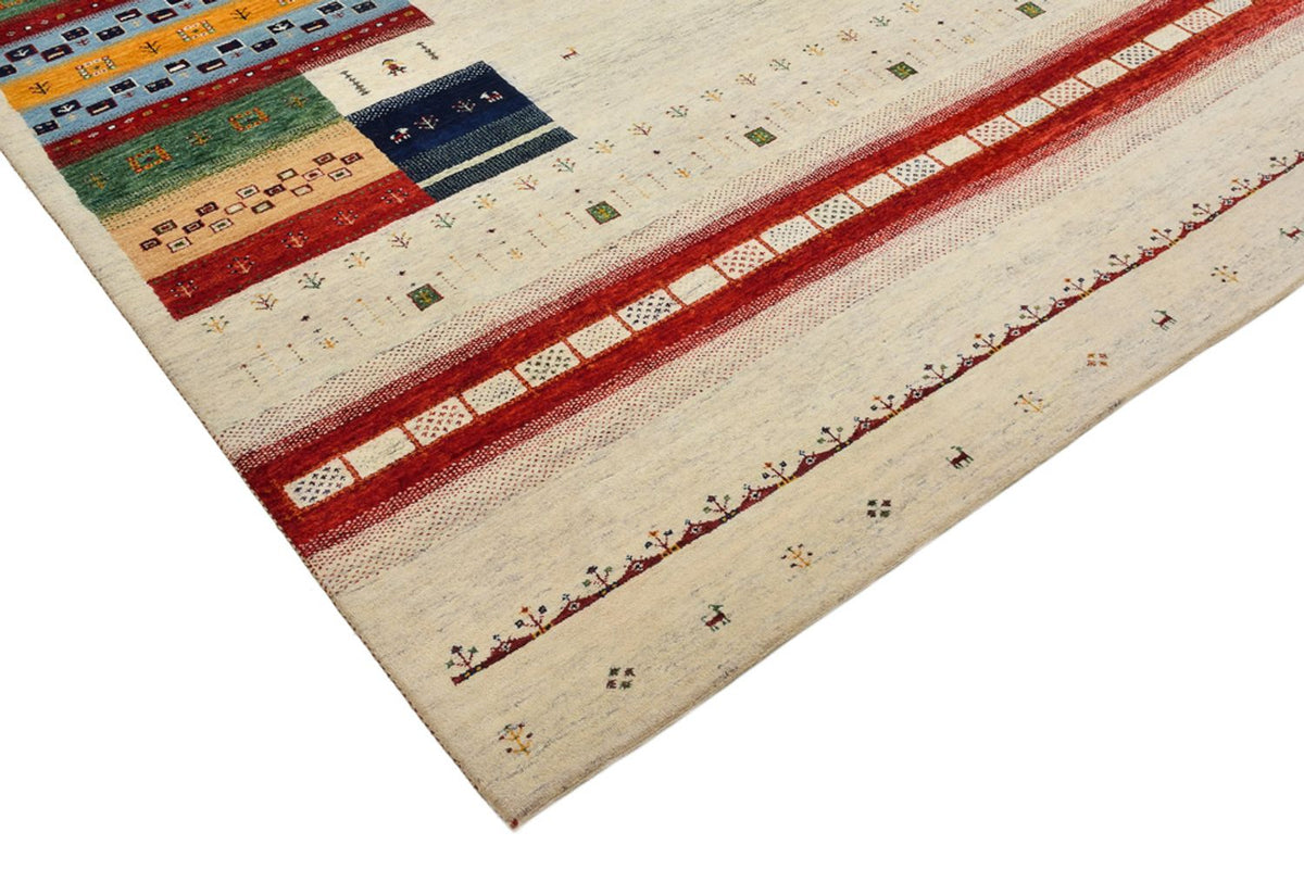 Gabbeh-tæppe - Loribaft Indus - 298 x 249 cm - lys beige
