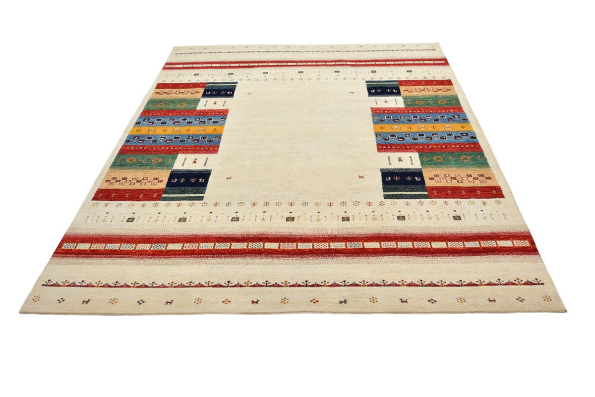 Gabbeh-tæppe - Loribaft Indus - 308 x 246 cm - lys beige