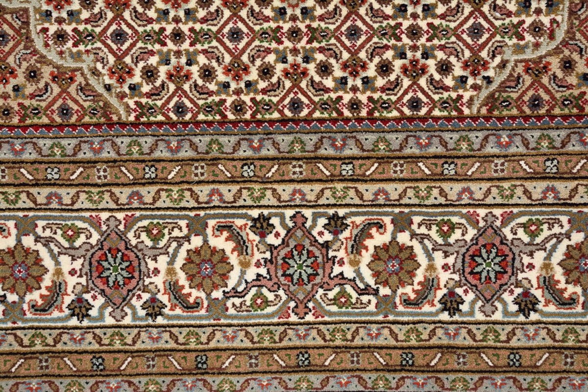 Orientalsk tæppe - Tabriz firkantet  - 203 x 201 cm - mørk beige