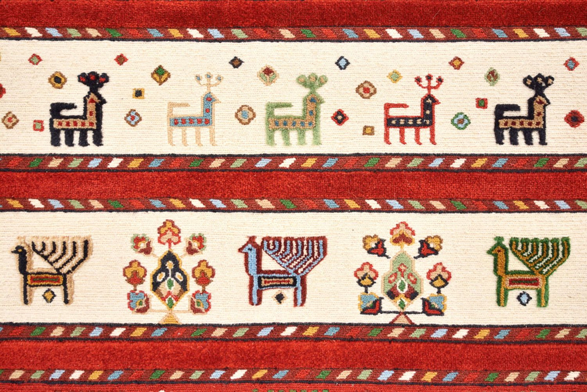 Orientalsk tæppe - 184 x 126 cm - lys beige