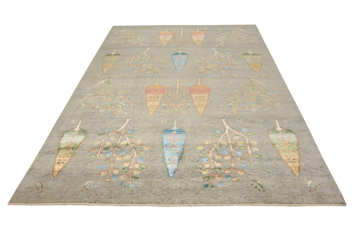 Gabbeh-tæppe - Loribaft Indus - 295 x 206 cm - lysegrå
