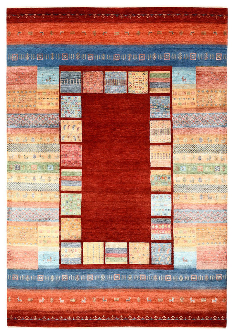 Gabbeh-tæppe - Loribaft Indus - 299 x 207 cm - rød