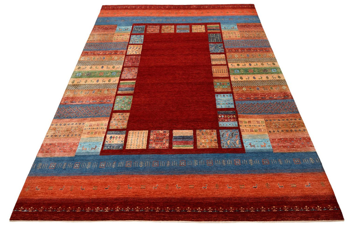 Gabbeh-tæppe - Loribaft Indus - 299 x 207 cm - rød