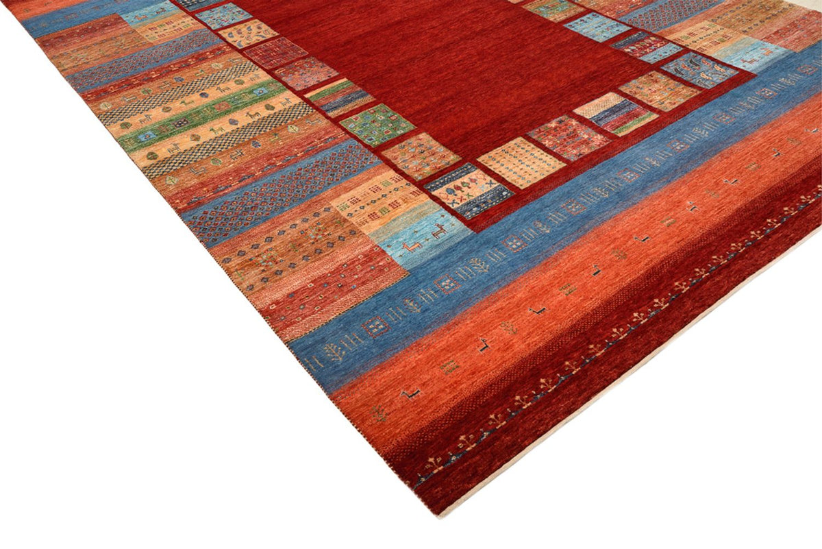 Gabbeh-tæppe - Loribaft Indus - 299 x 207 cm - rød