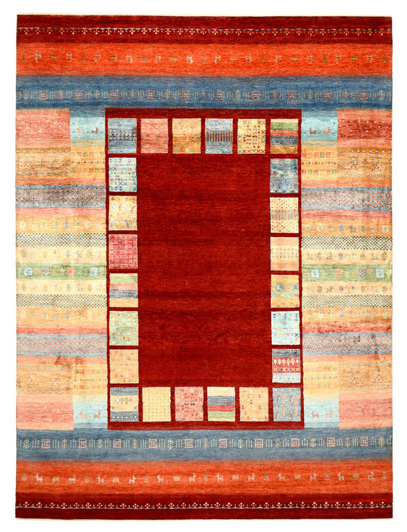 Gabbeh-tæppe - Loribaft Indus - 336 x 250 cm - rød
