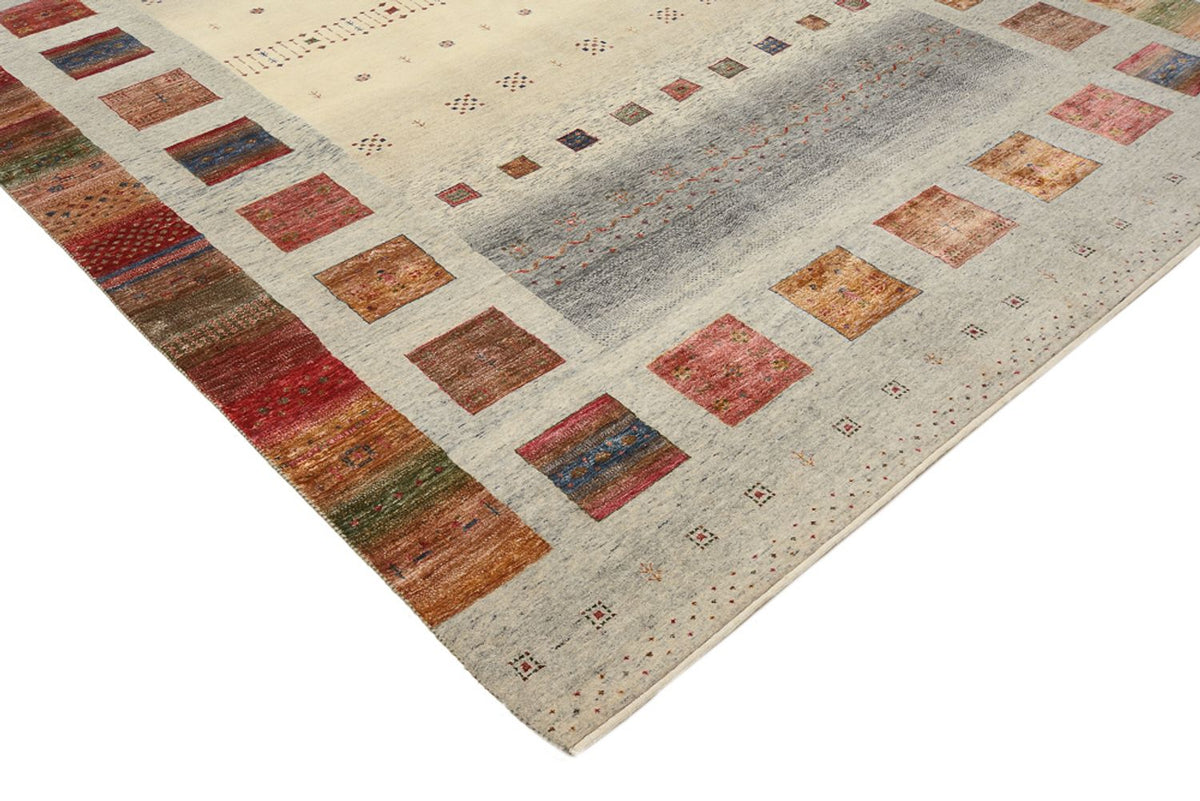 Gabbeh-tæppe - Loribaft Indus - 354 x 248 cm - mørk beige