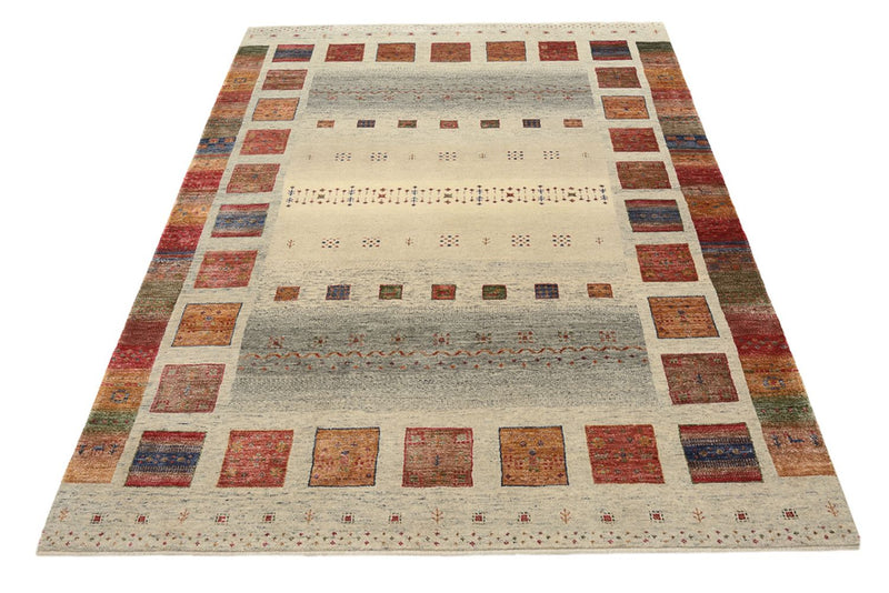 Gabbeh-tæppe - Loribaft Indus - 204 x 154 cm - mørk beige