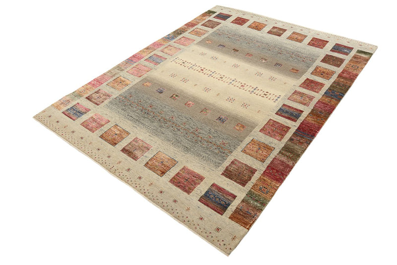 Gabbeh-tæppe - Loribaft Indus - 205 x 157 cm - mørk beige