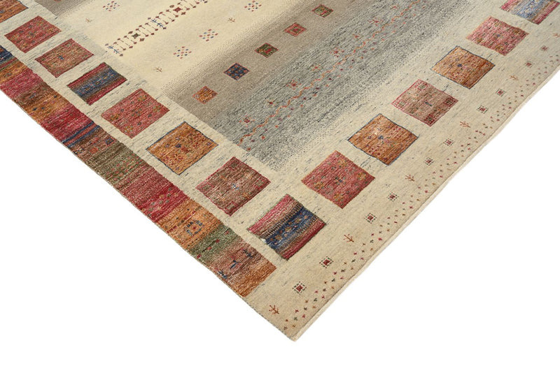 Gabbeh-tæppe - Loribaft Indus - 205 x 157 cm - mørk beige