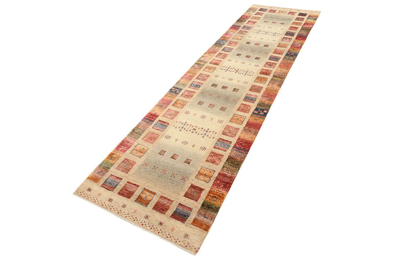Løber Gabbeh-tæppe - Loribaft Indus - 305 x 81 cm - mørk beige
