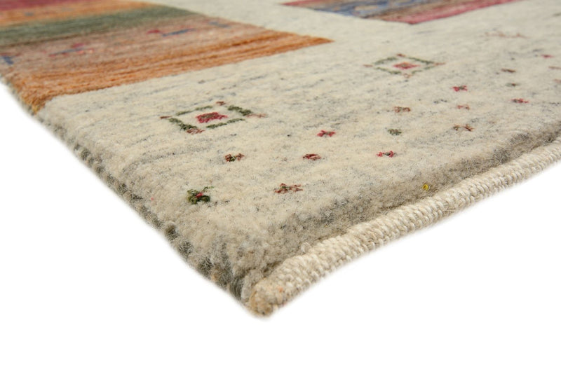 Gabbeh-tæppe - Loribaft Indus firkantet  - 249 x 248 cm - mørk beige