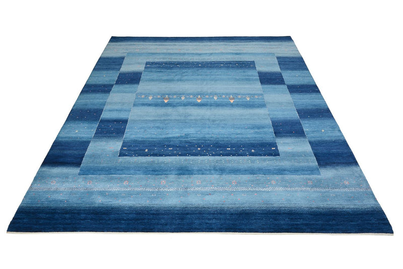 Gabbeh-tæppe - Loribaft Indus - 329 x 253 cm - havblå