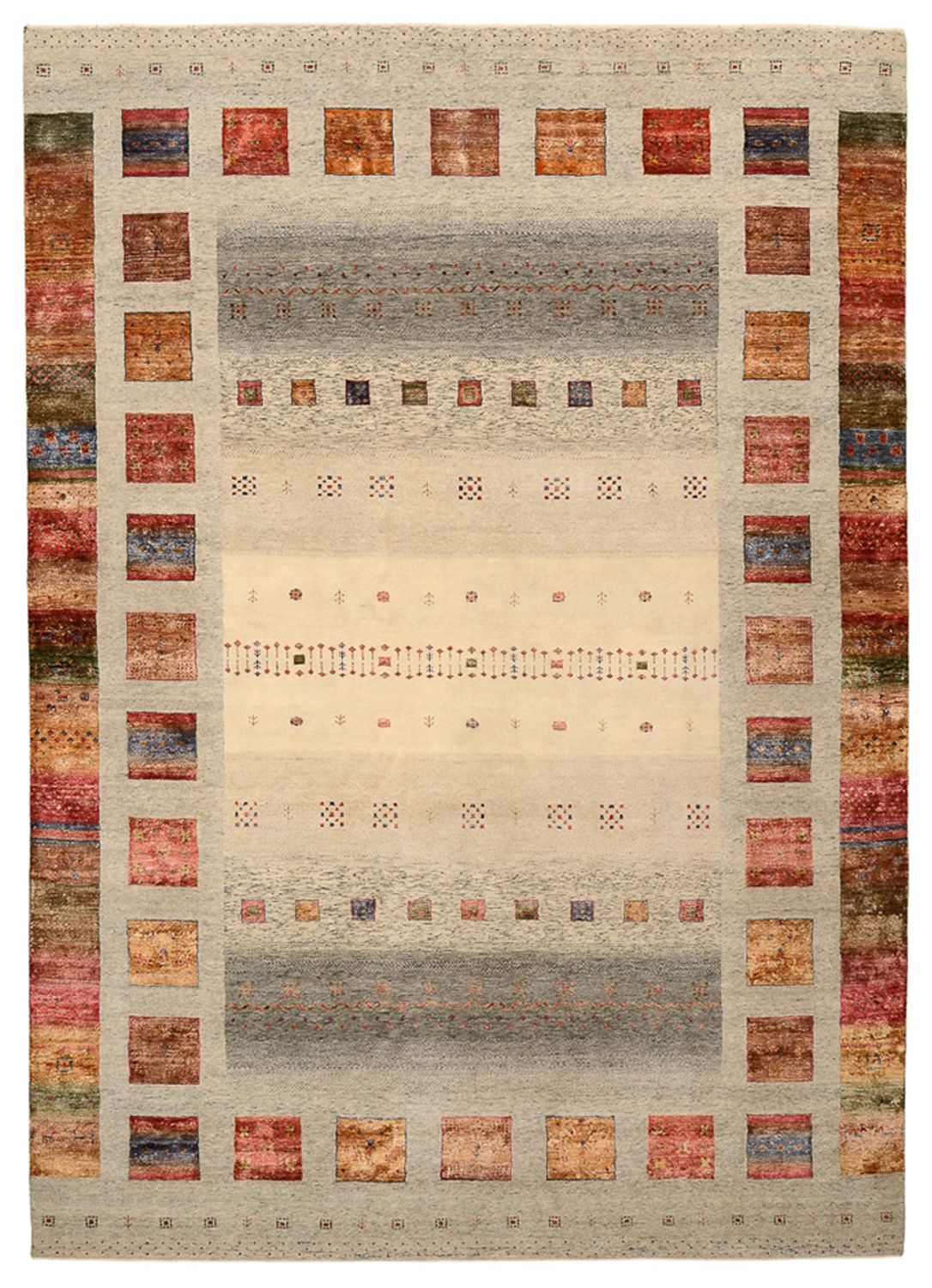 Gabbeh-tæppe - Loribaft Indus - 351 x 251 cm - mørk beige