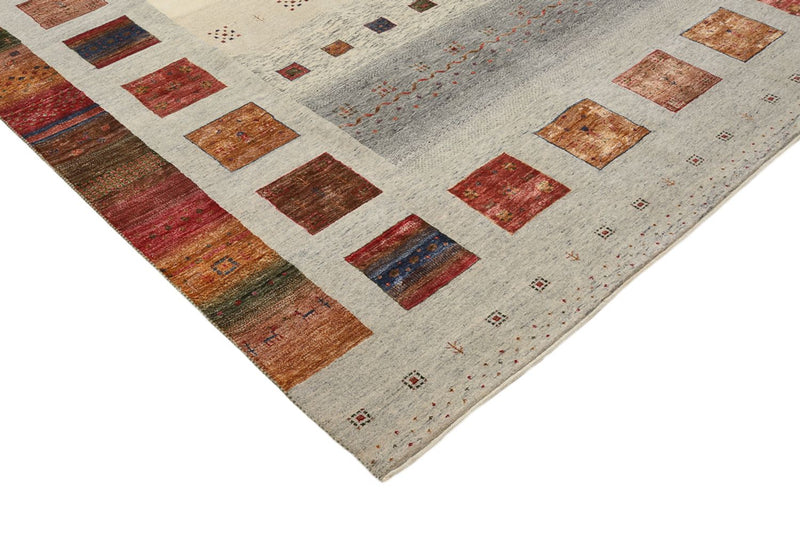 Gabbeh-tæppe - Loribaft Indus - 351 x 251 cm - mørk beige