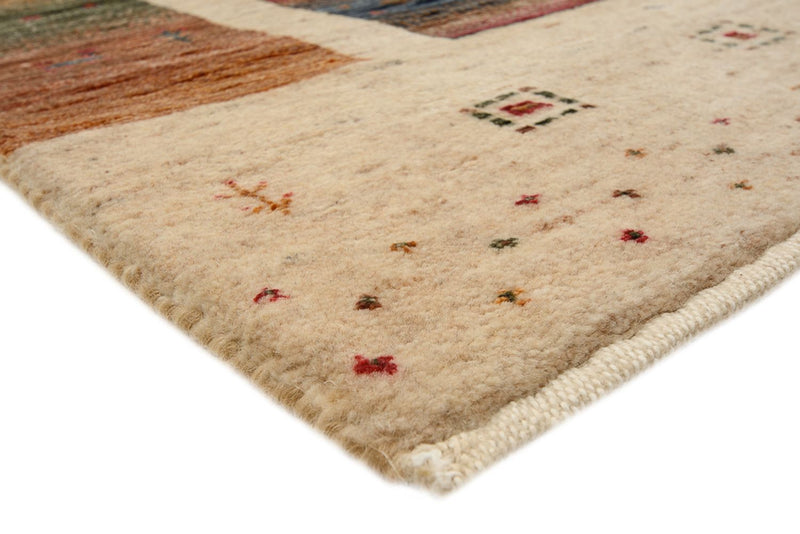 Gabbeh-tæppe - Loribaft Indus firkantet  - 204 x 202 cm - lys beige