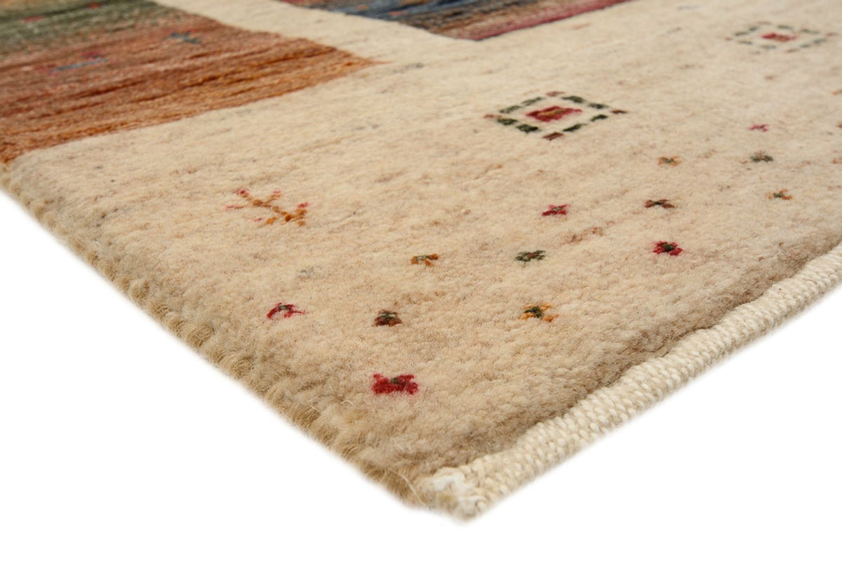 Gabbeh-tæppe - Loribaft Indus firkantet  - 204 x 202 cm - lys beige