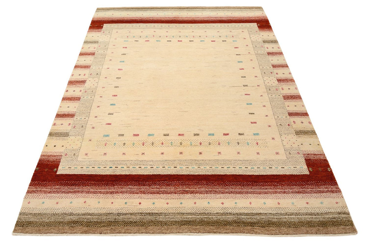 Gabbeh-tæppe - Loribaft Indus - 206 x 156 cm - lys beige