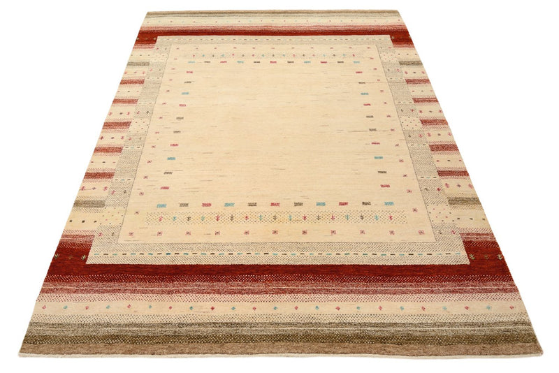 Gabbeh-tæppe - Loribaft Indus - 206 x 156 cm - lys beige